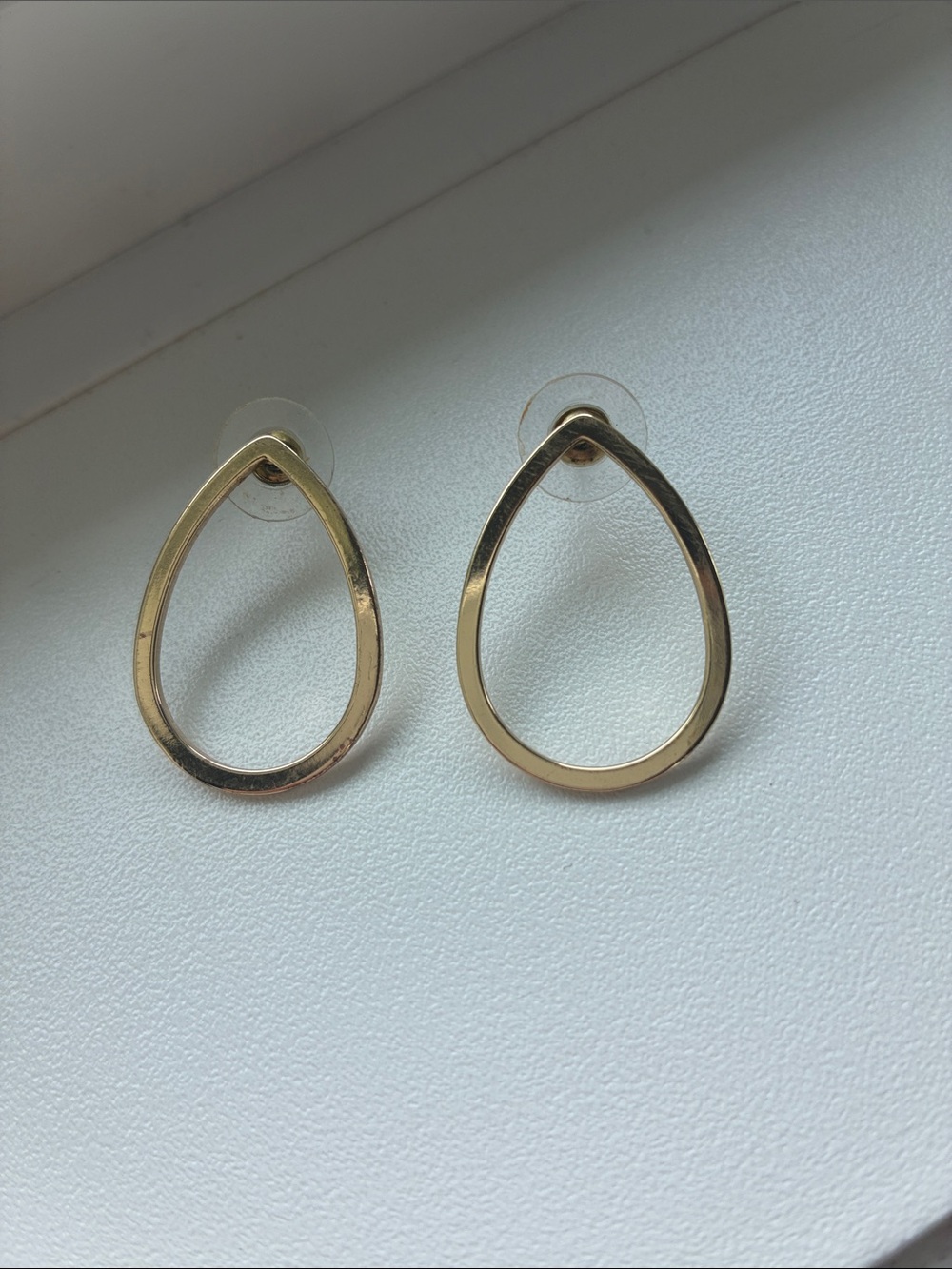 Gold-Tone Teardrop Hoop Earrings - Women Jewelry